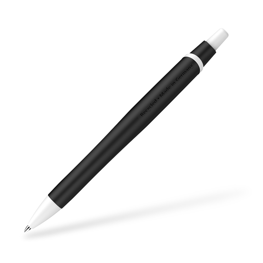 Schneider Reco Recycling Kugelschreiber Frontansicht Schwarz-Weiß