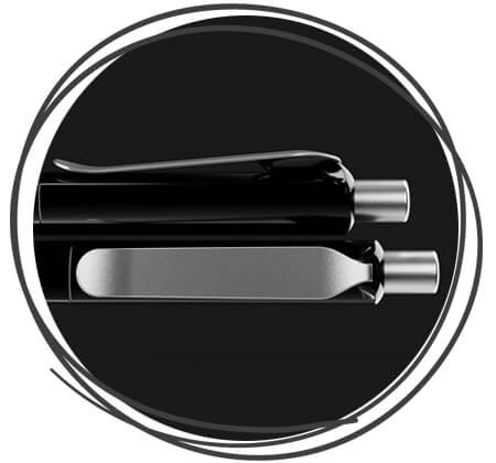 prodir DS8 Kugelschreiber mit Metallclip schwarz poliert