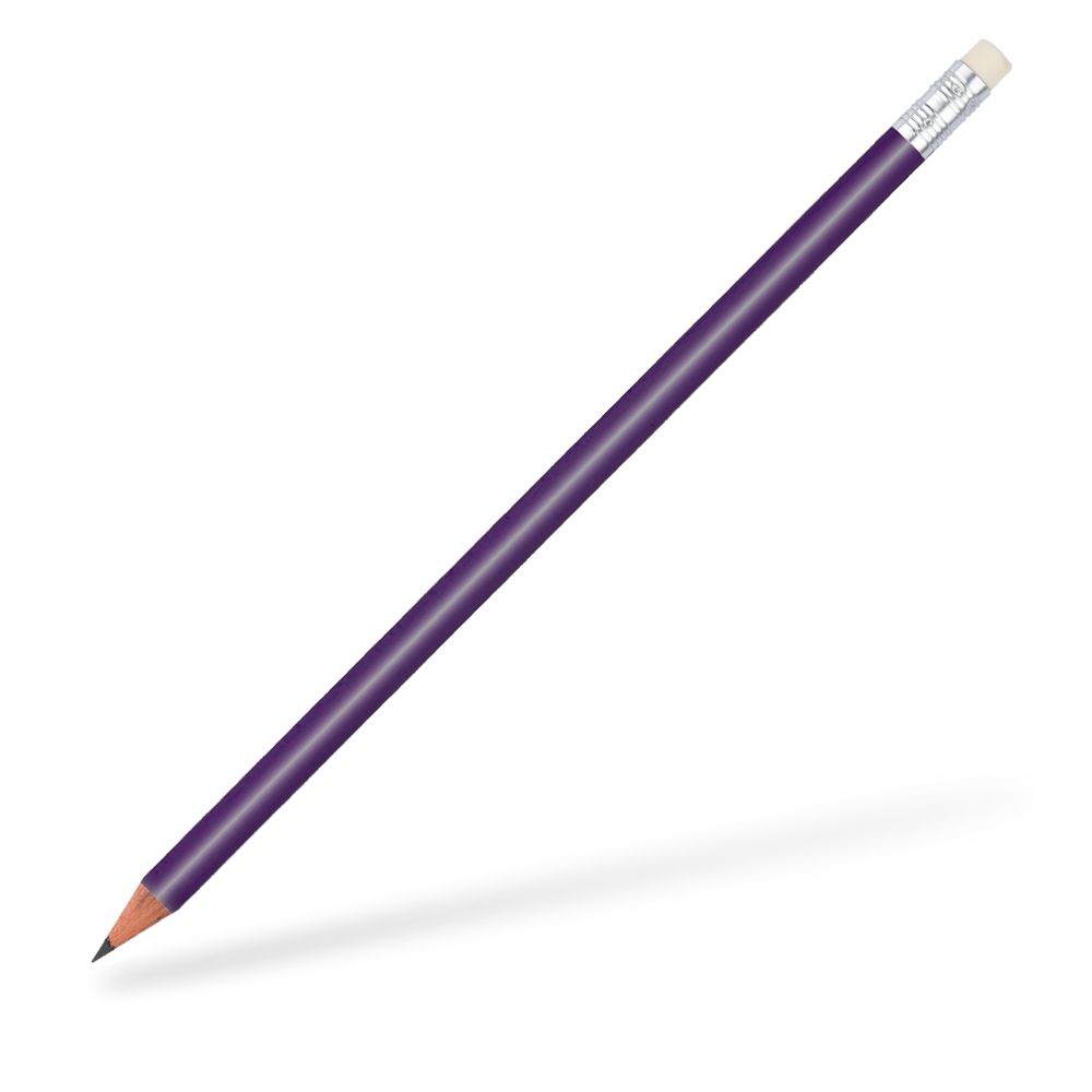 CSW Bleistifte runder Bleistift mit Radiergummi glänzend Dunkelviolett