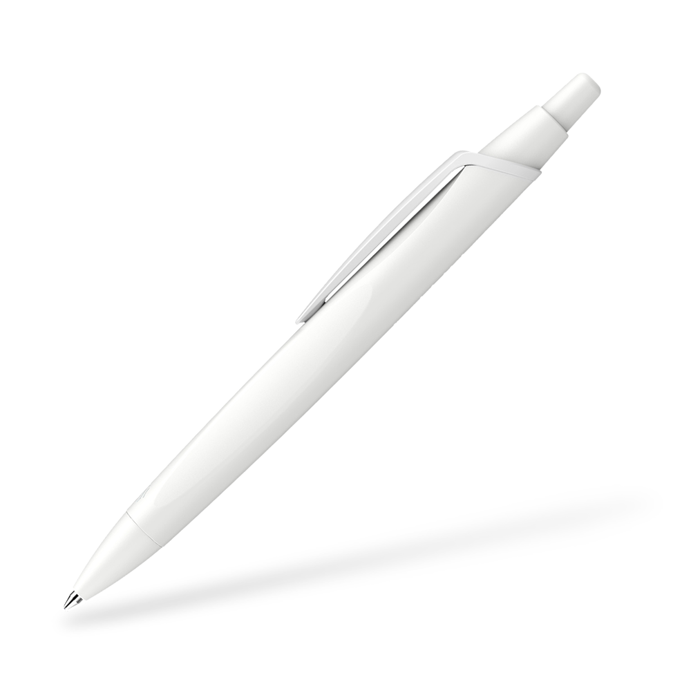 Schneider Reco Recycling Kugelschreiber Seitenansicht Weiss-Weiss