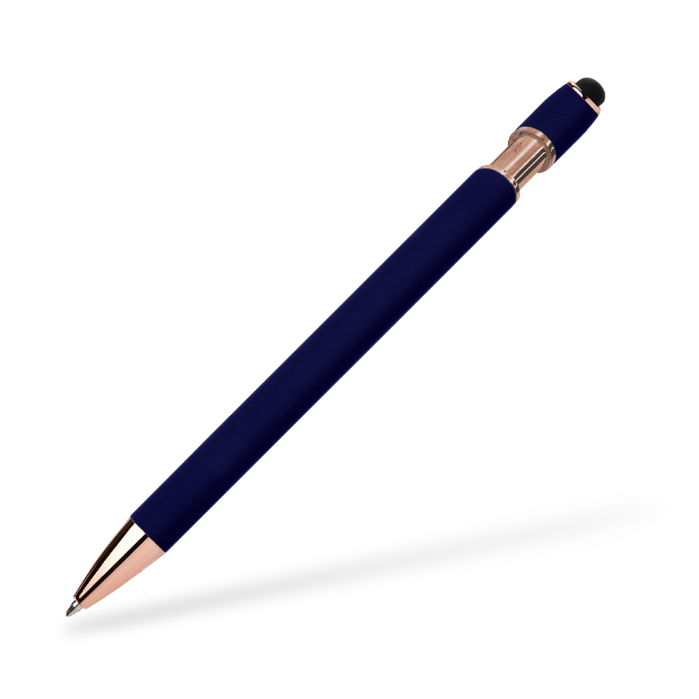 Goldstar Prince MPQ Softtouch Kugelschreiber Frontansicht Navy