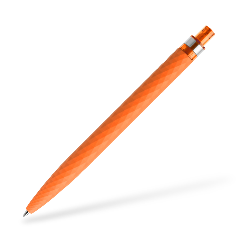 prodir QS01 Softtouch Kugelschreiber Metallclip Frontansicht Orange R10
