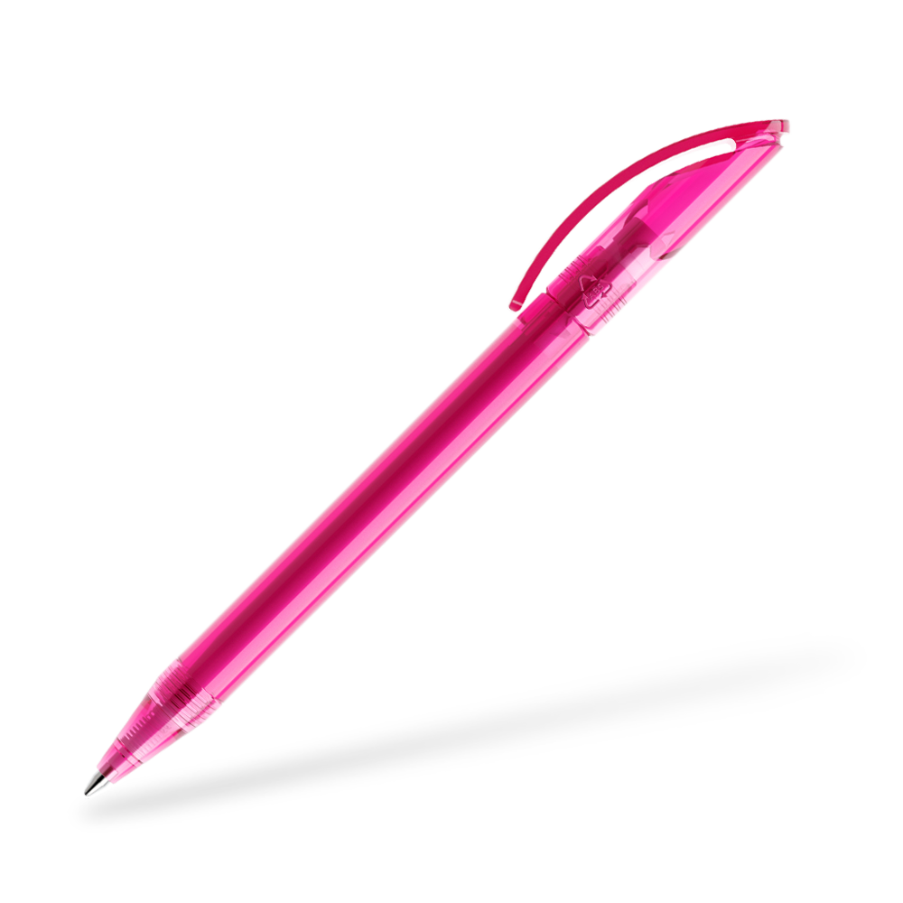 DS3 Transparent Kugelschreiber Seitenansicht Pink T25