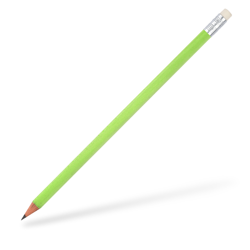 CSW Bleistifte runder Bleistift mit Radiergummi matt Hellgrün