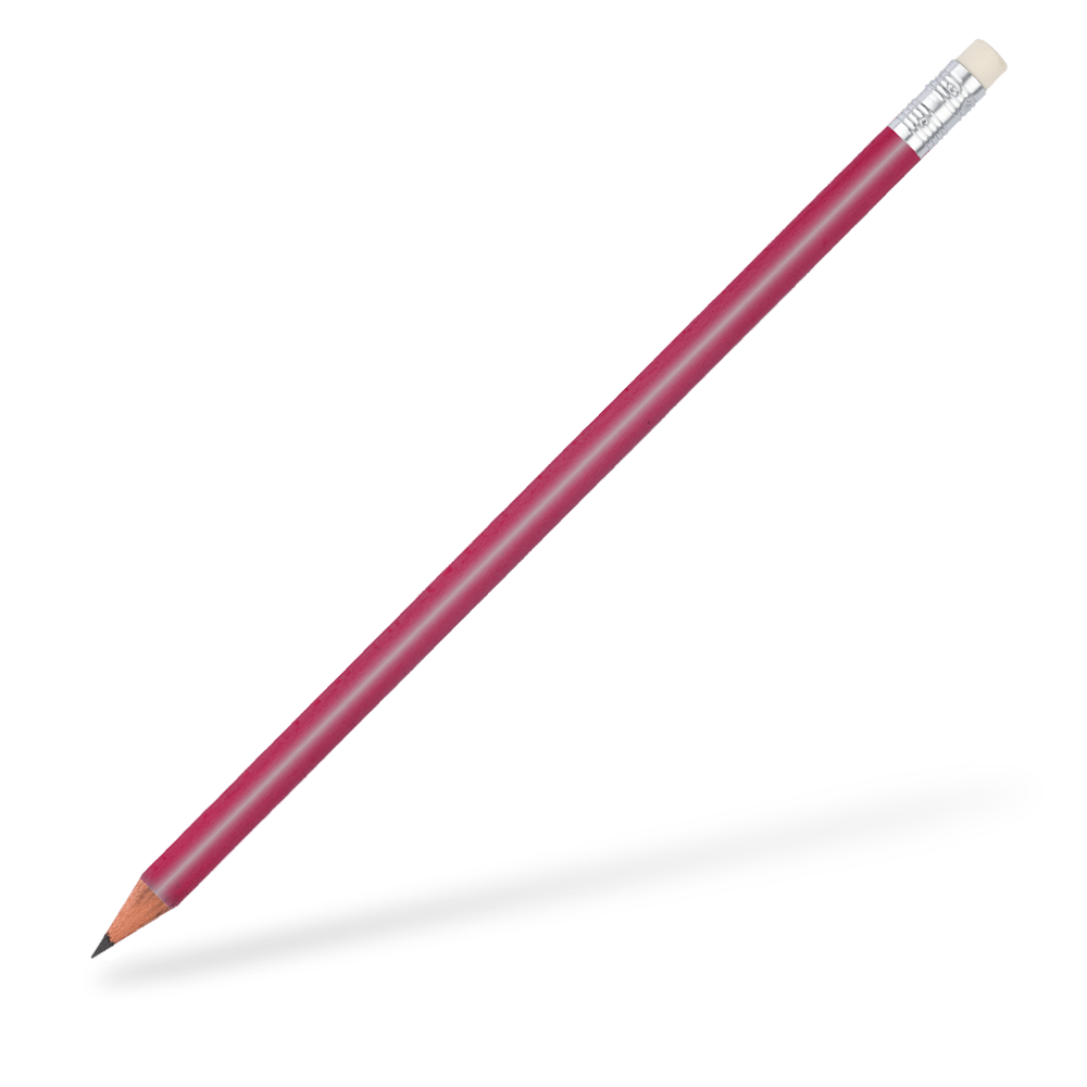 CSW Bleistifte runder Bleistift mit Radiergummi glänzend Magenta