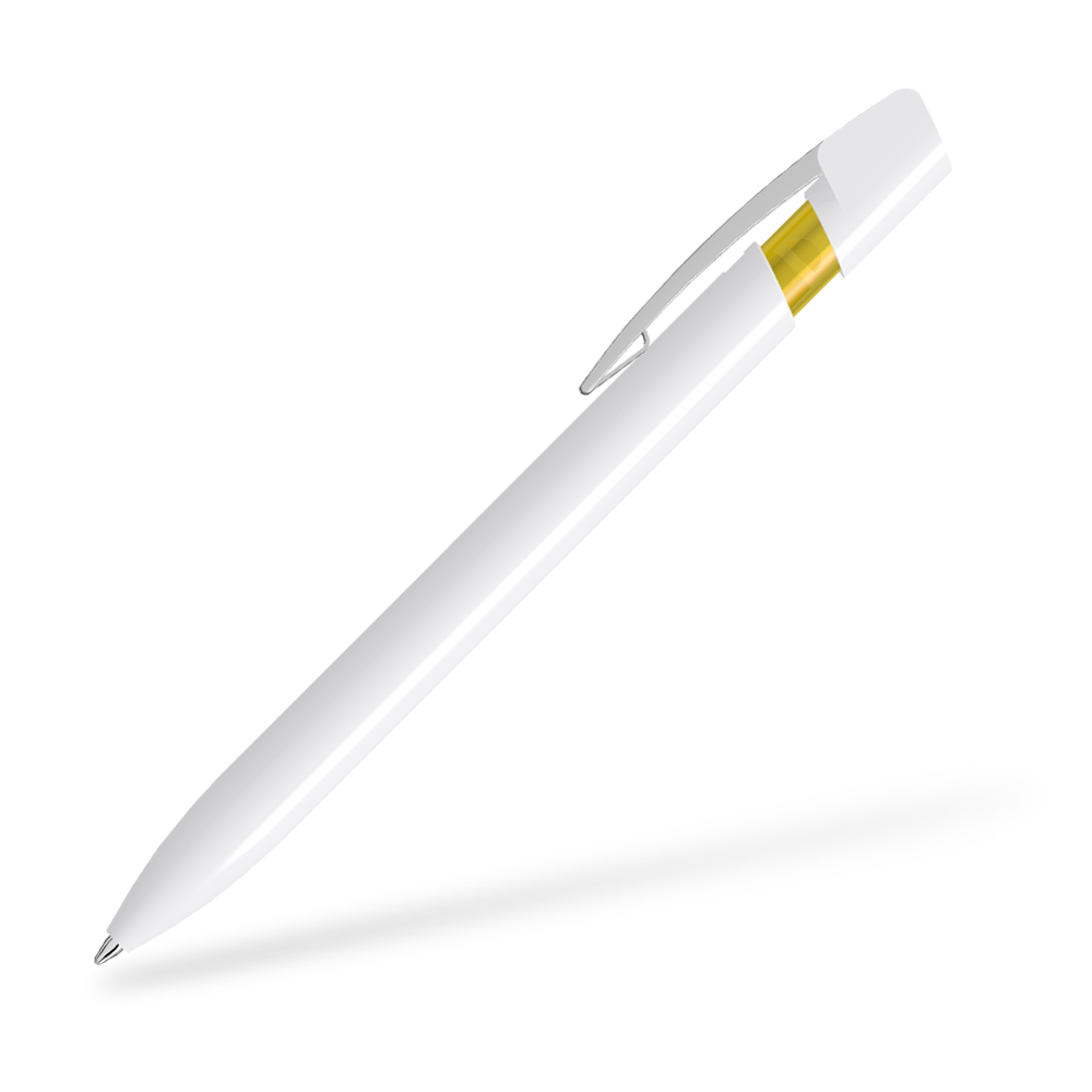 UMA SKY M 0-0125-M Kugelschreiber Seitenansicht Weiß-Ocker