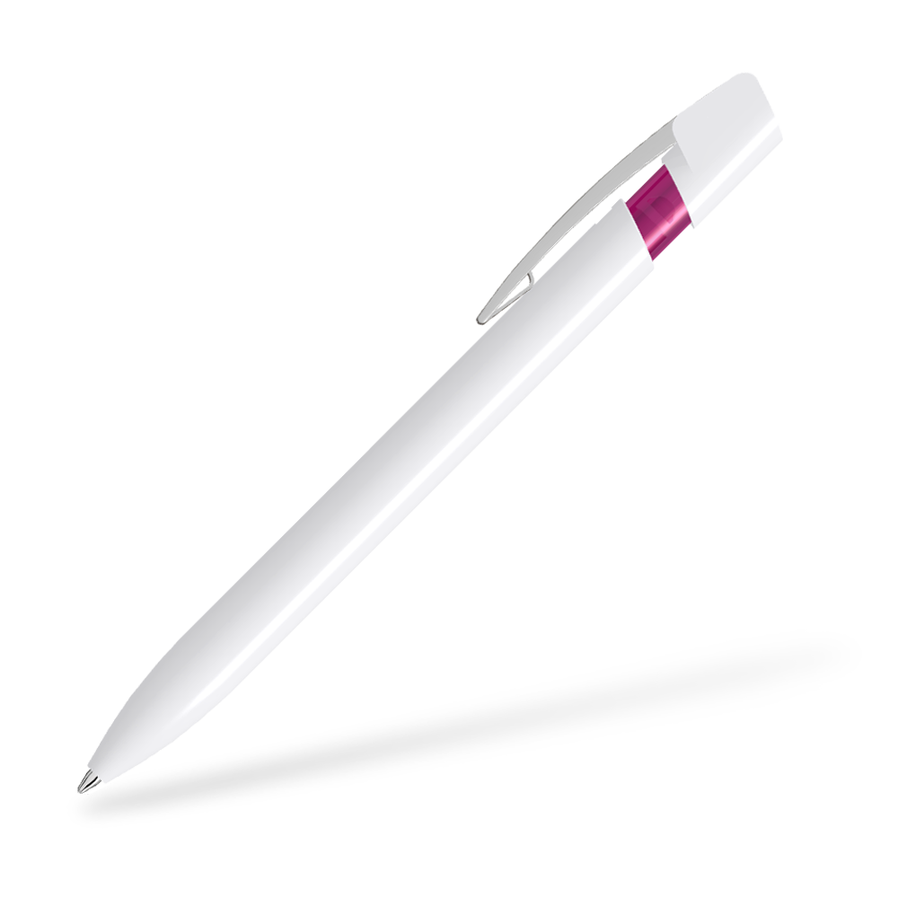 UMA SKY M 0-0125-M Kugelschreiber Seitenansicht Weiß-Magenta