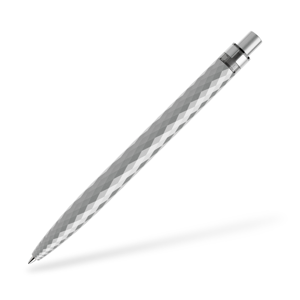 prodir QS01 Stone Kugelschreiber Metallclip Frontansicht Silber Q70