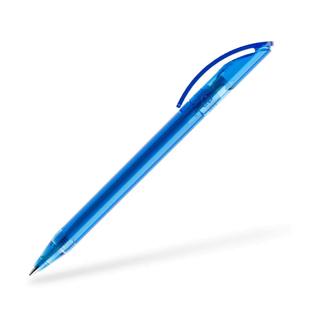 DS3 Transparent Kugelschreiber Seitenansicht Himmelblau T55