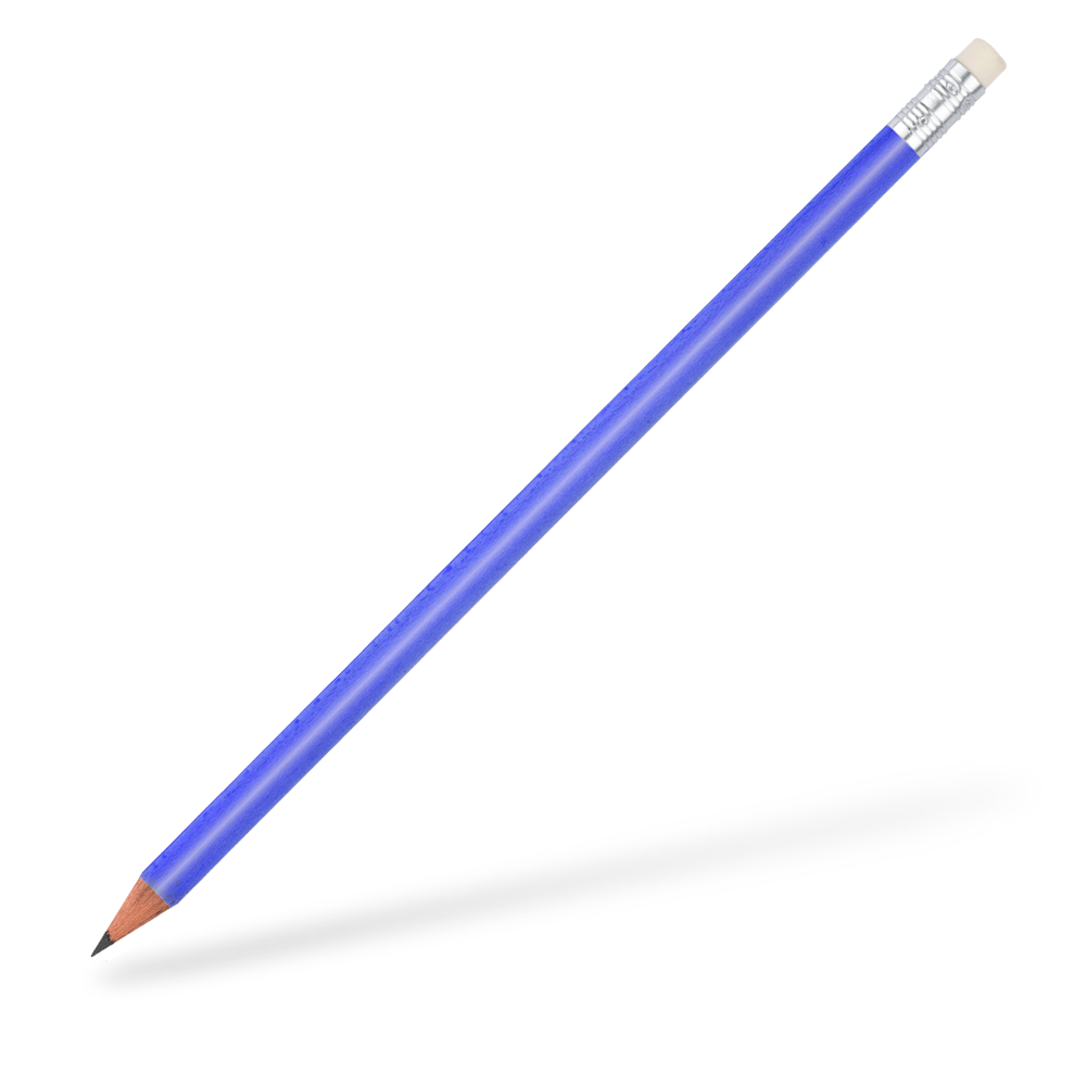 CSW Bleistifte runder Bleistift mit Radiergummi glänzend Dunkelblau