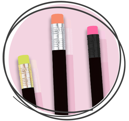 CSW Bleistifte 6-eckiger Bleistift bunte Hülsen und Radierer