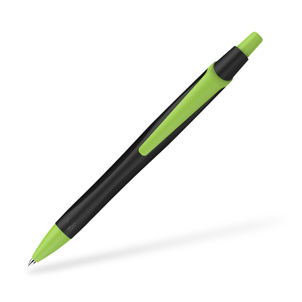 Schneider Reco Recycling Kugelschreiber Clipansicht Schwarz-Hellgrün