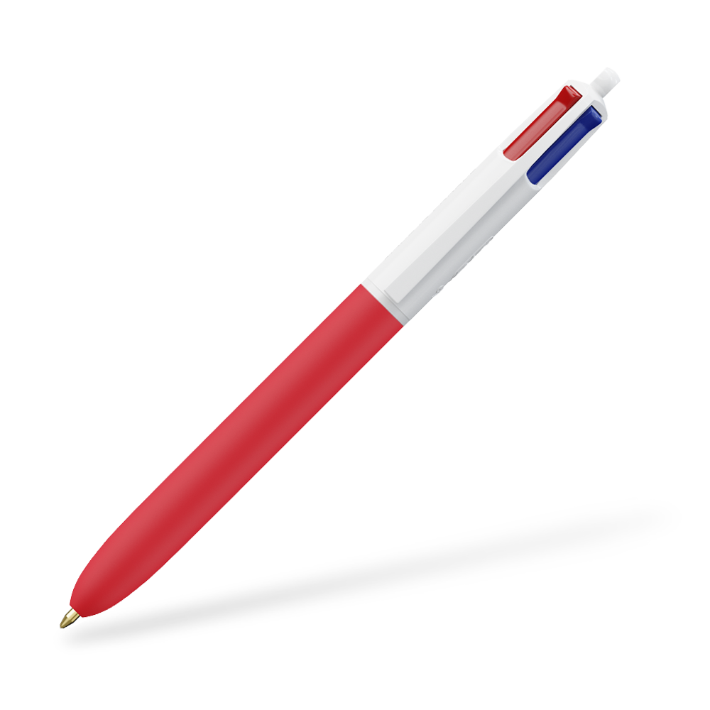 BIC 4 Colours Softtouch Kugelschreiber Clipansicht Rot