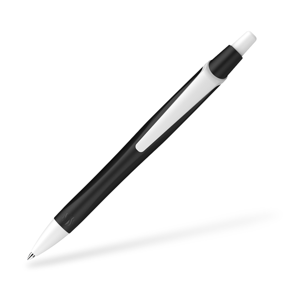 Schneider Reco Recycling Kugelschreiber Clipansicht Schwarz-Weiß