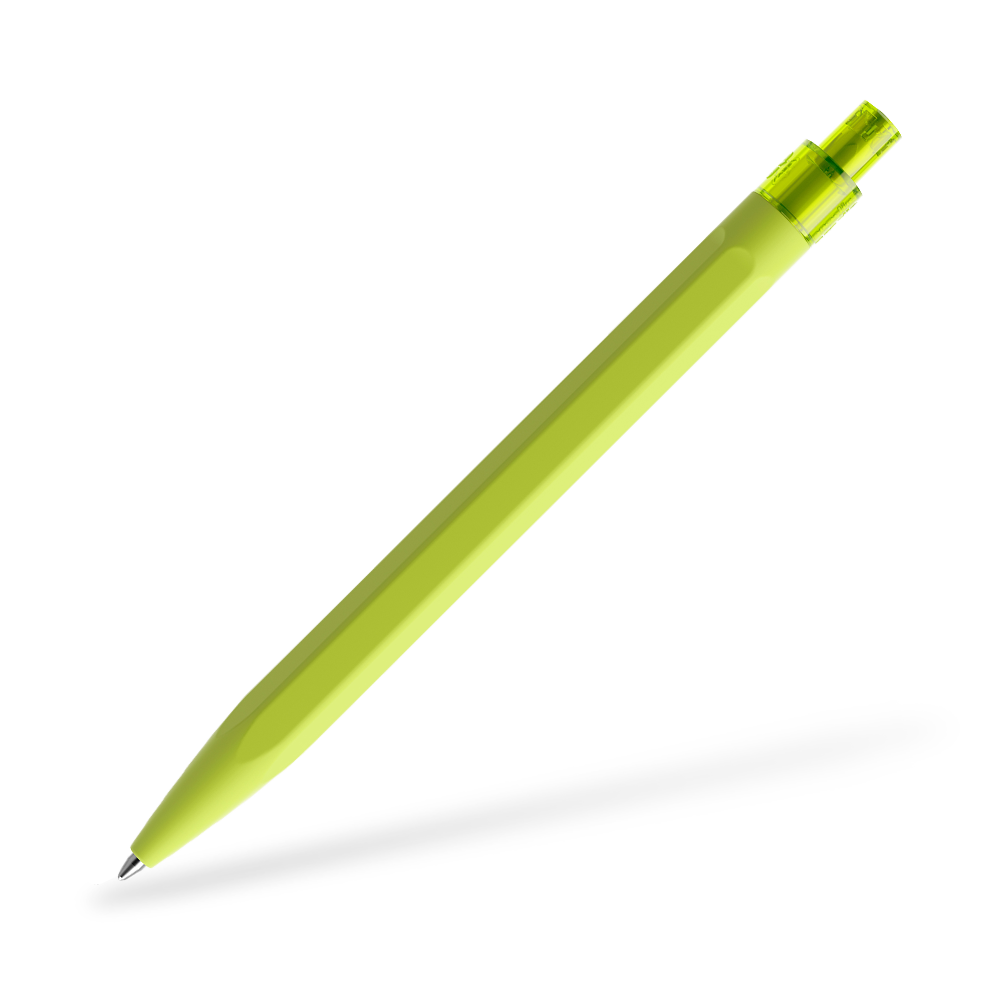 prodir QS50 Softtouch Kugelschreiber Frontansicht Gelbgrün R66