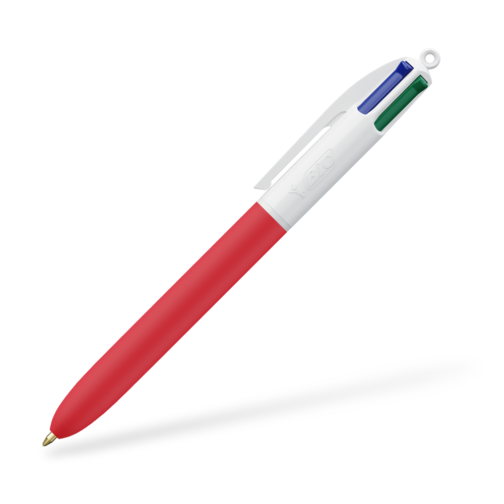 BIC 4 Colours Softtouch Kugelschreiber Seitenansicht Rot