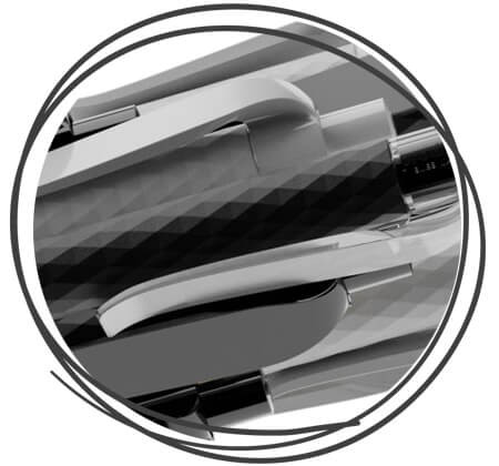 prodir QS01 matt Kugelschreiber grau schwarz Nahaufnahme