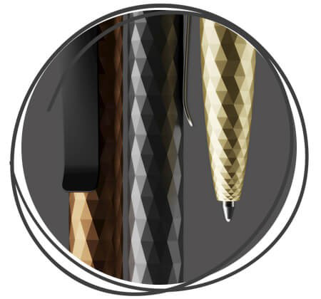 prodir QS01 Stone Kugelschreiber Carbon Gold Nahaufnahme