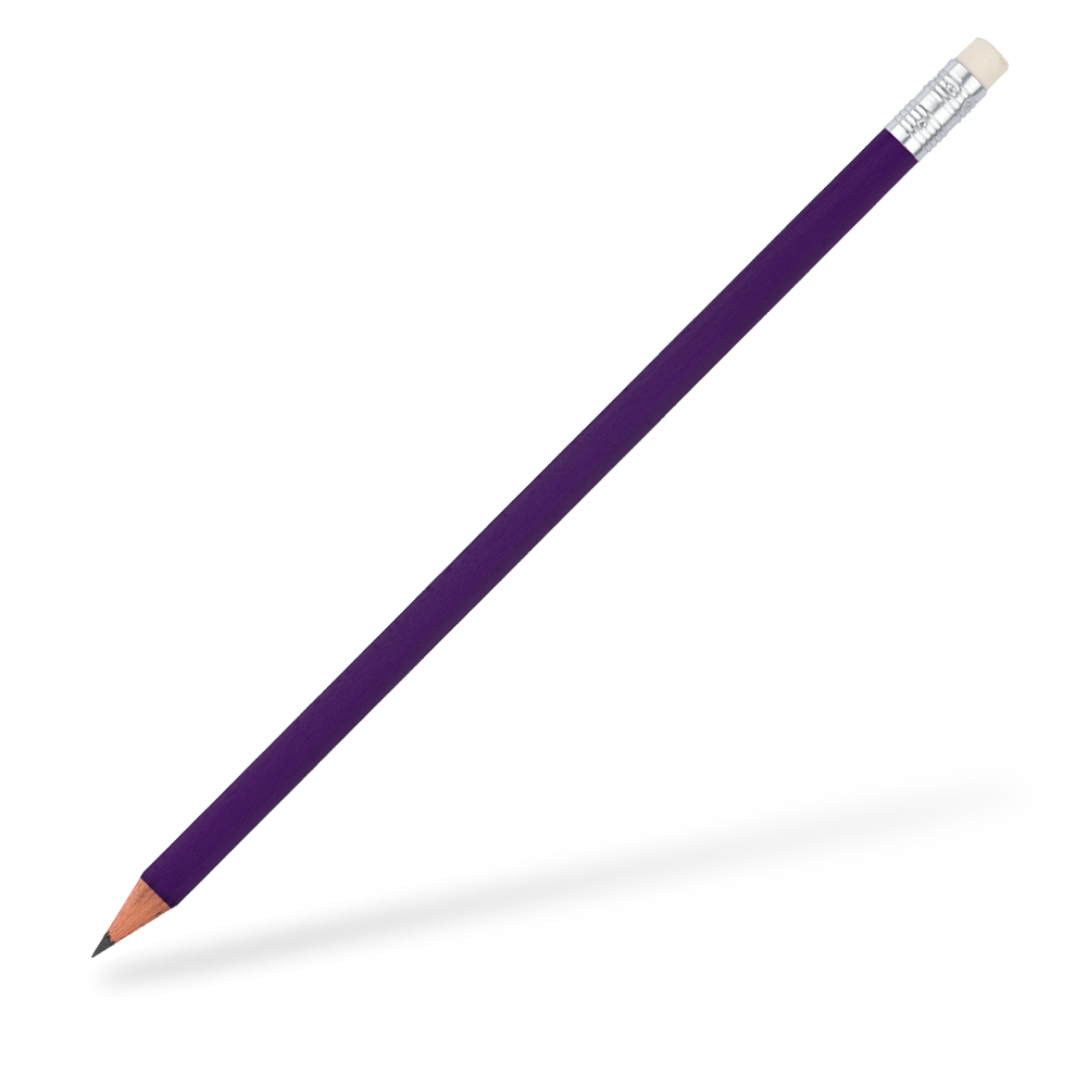 CSW Bleistifte runder Bleistift mit Radiergummi matt Dunkelviolett