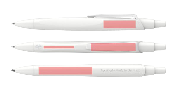 Schneider Reco Kugelschreiber Weiss Recycling Druckbereiche