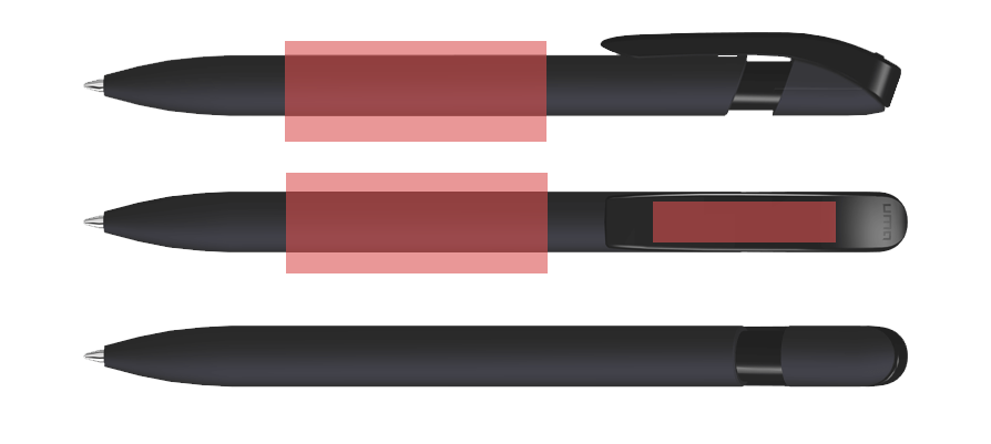 UMA SKY GUM-0-0125-GUM Kugelschreiber Druckbereiche