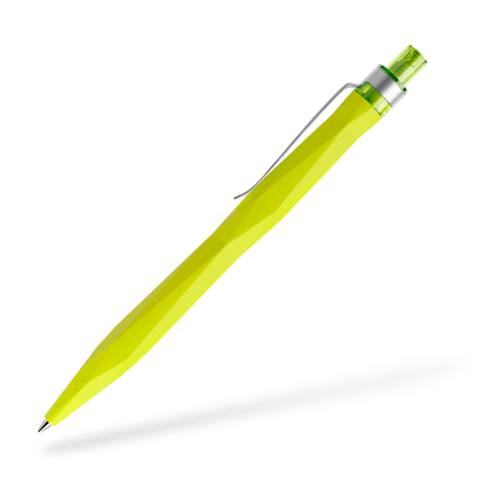 prodir QS20 Kugelschreiber Softtouch Metallclip Seitenansicht Gelbgrün R66