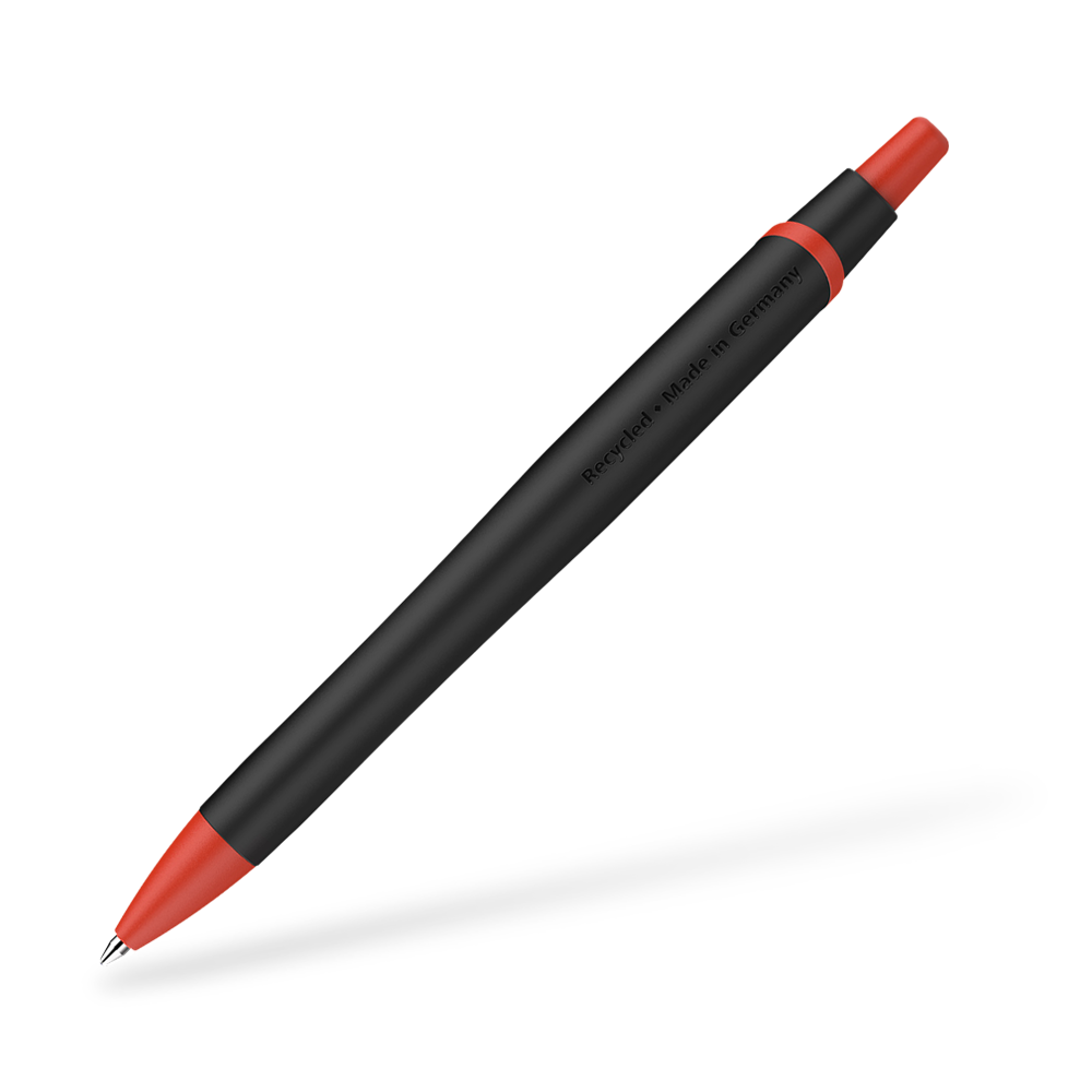 Schneider Reco Recycling Kugelschreiber Frontansicht Schwarz-Rot
