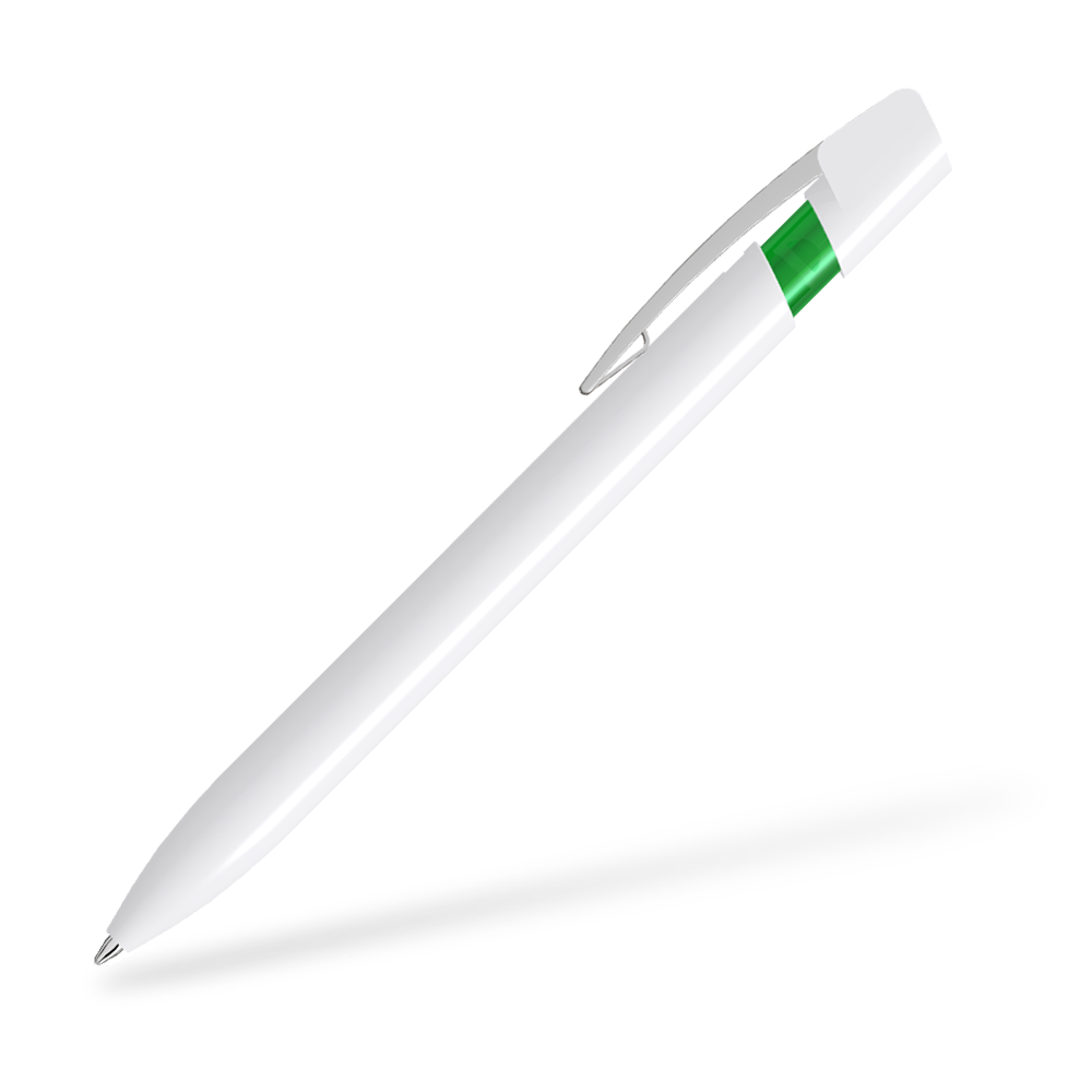 UMA SKY M 0-0125-M Kugelschreiber Seitenansicht Weiß-Dunkelgrün