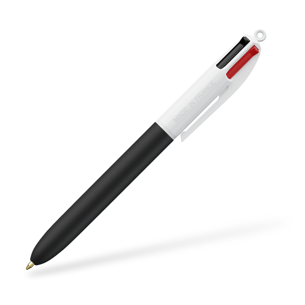 BIC 4 Colours Softtouch Kugelschreiber 270 Grad vom Clip Schwarz