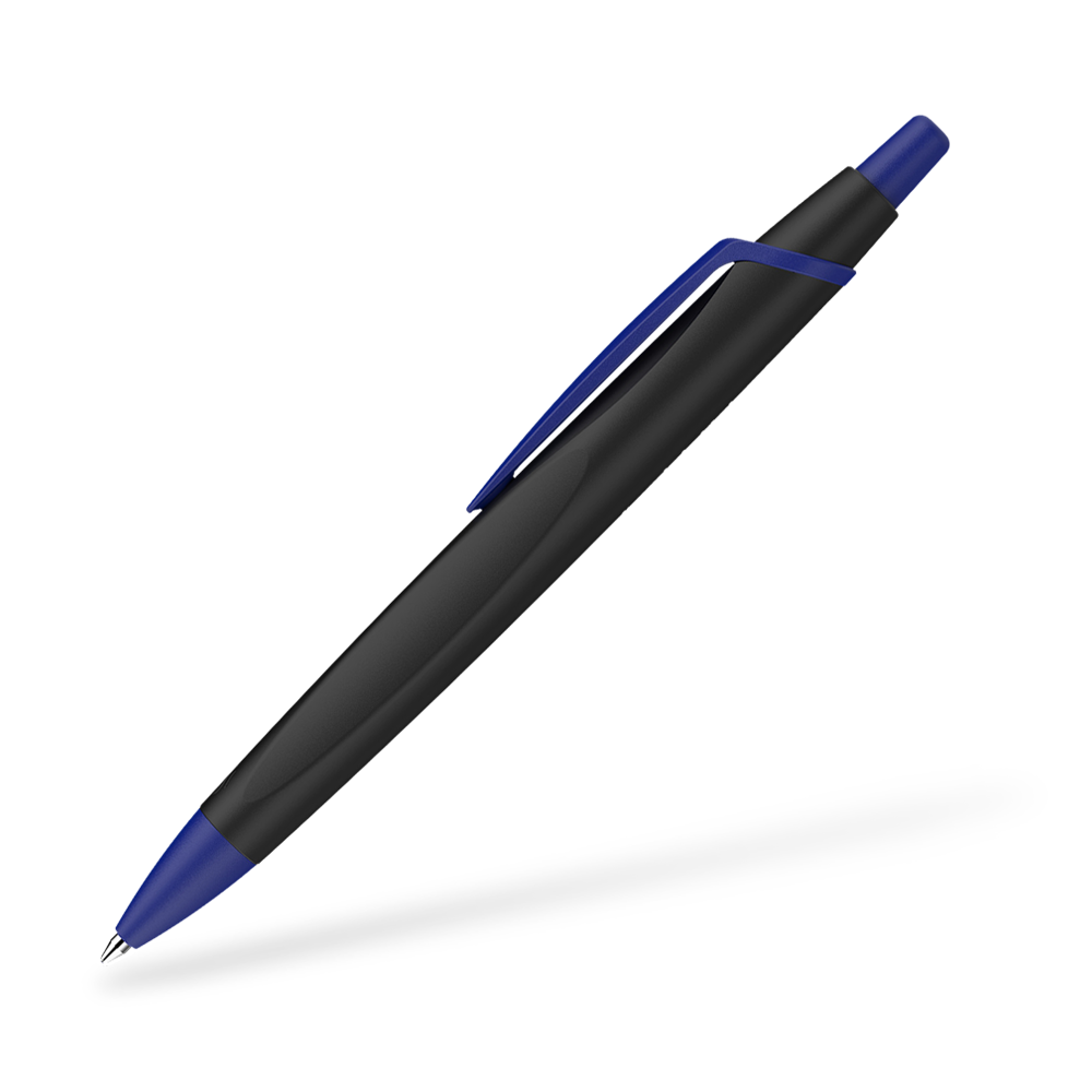 Schneider Reco Recycling Kugelschreiber Seitenansicht Schwarz-Blau