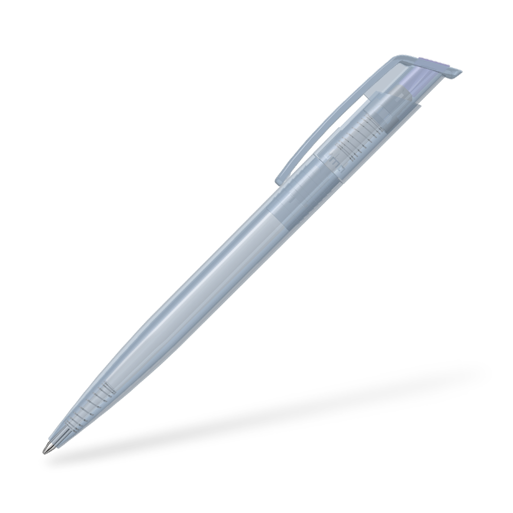 0-2660-T-SG UMA Recycled PET Pen transparent SG Seitenansicht Hellviolett