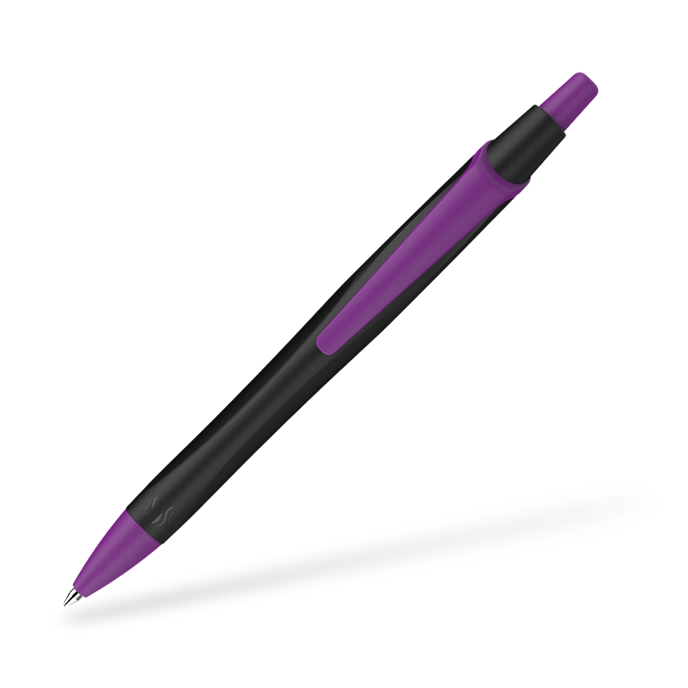 Schneider Reco Recycling Kugelschreiber Clipansicht Schwarz-Violett