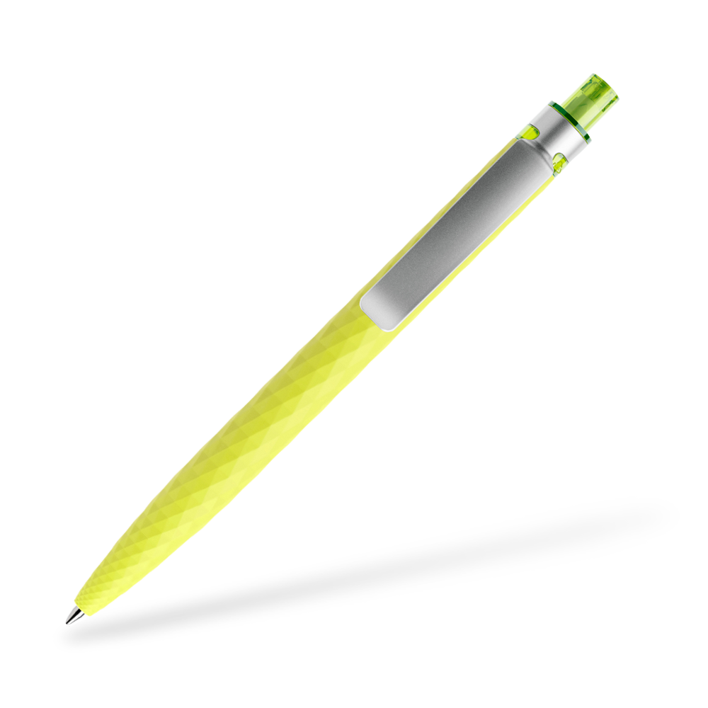 prodir QS01 Softtouch Kugelschreiber Metallclip Clipansicht Gelbgrün R66