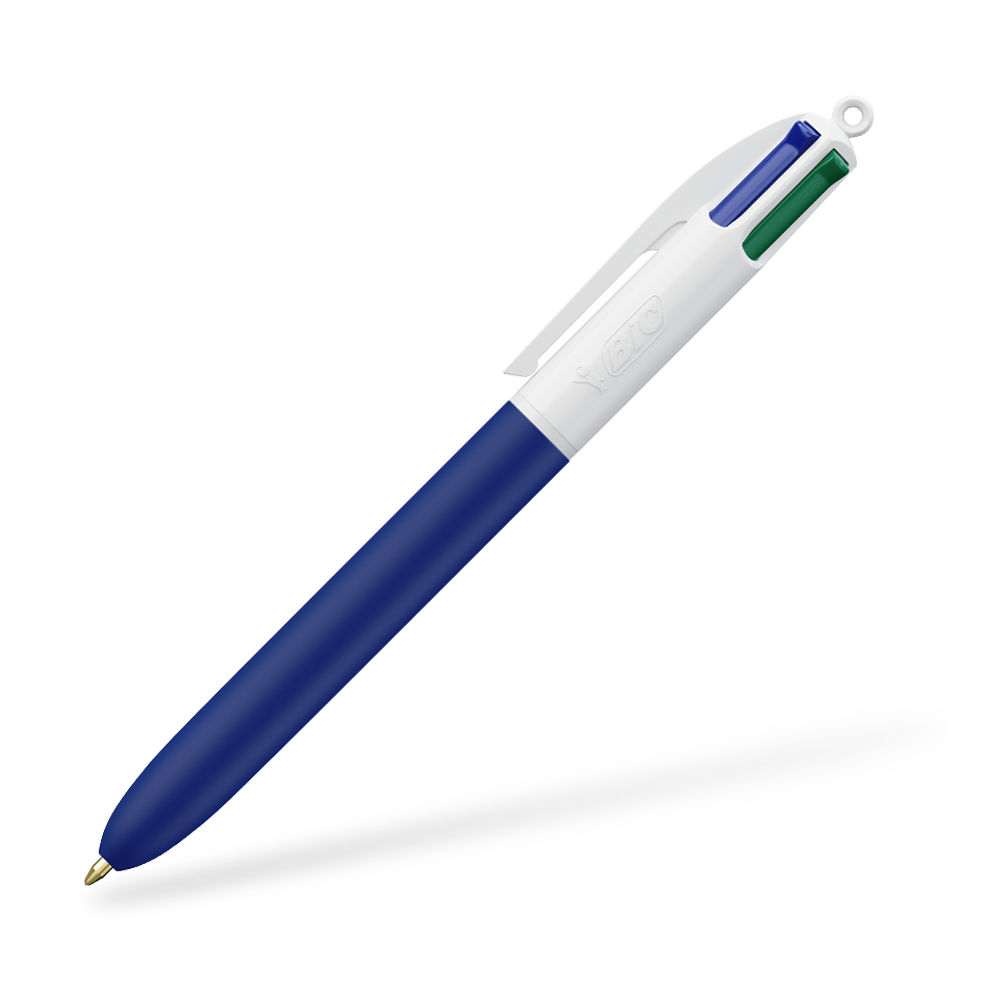 BIC 4 Colours Softtouch Kugelschreiber Seitenansicht Blau