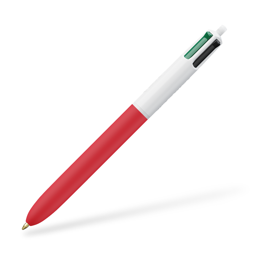 BIC 4 Colours Softtouch Kugelschreiber Frontansicht Rot