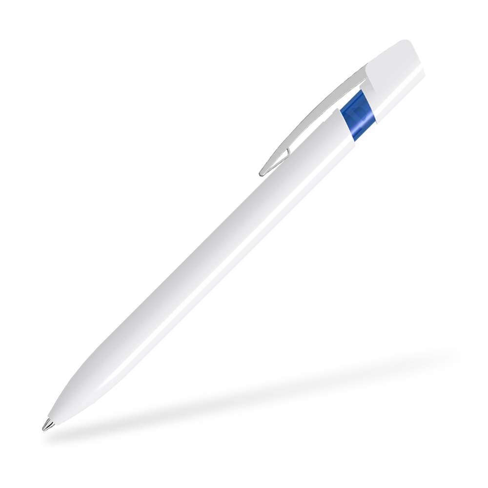 UMA SKY M 0-0125-M Kugelschreiber Seitenansicht Weiß-Dunkelblau