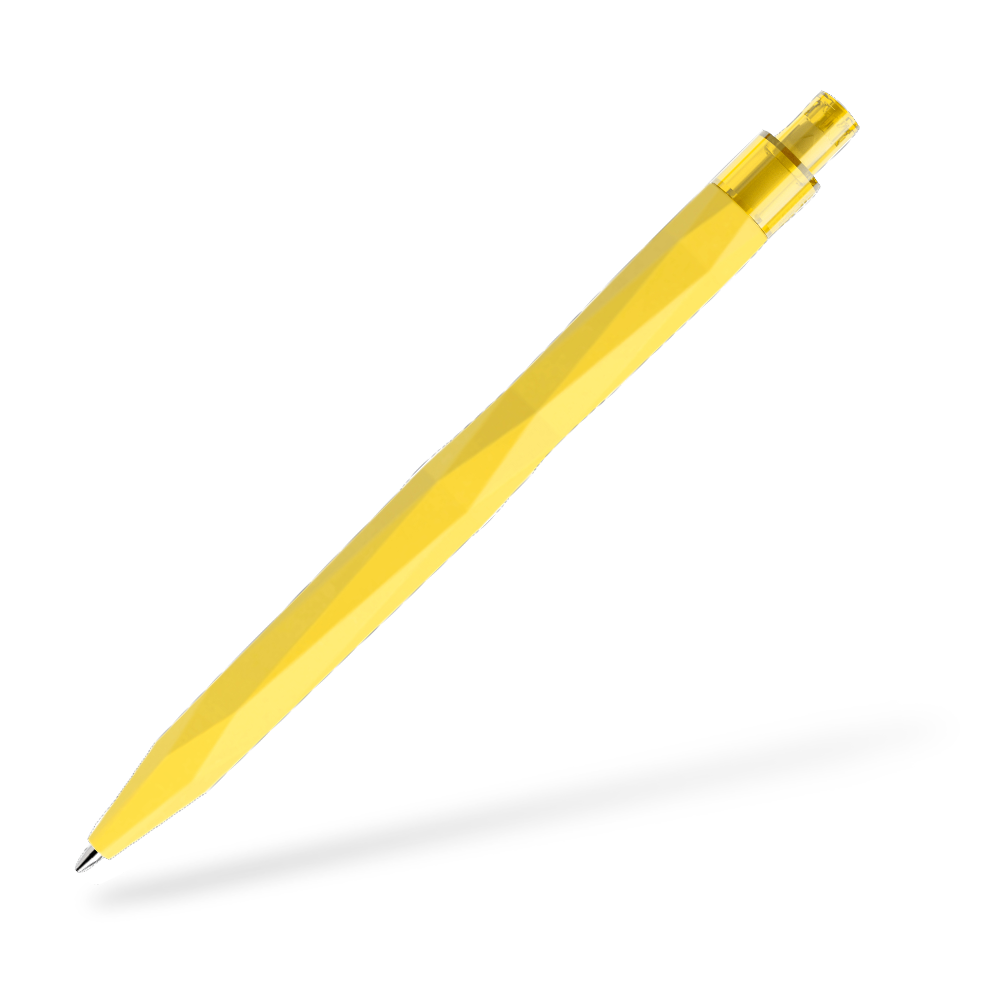 prodir QS20 Softtouch Kugelschreiber Seitenansicht Gelbgrün R66prodir QS20 Softtouch Kugelschreiber Frontansicht Gelb R07