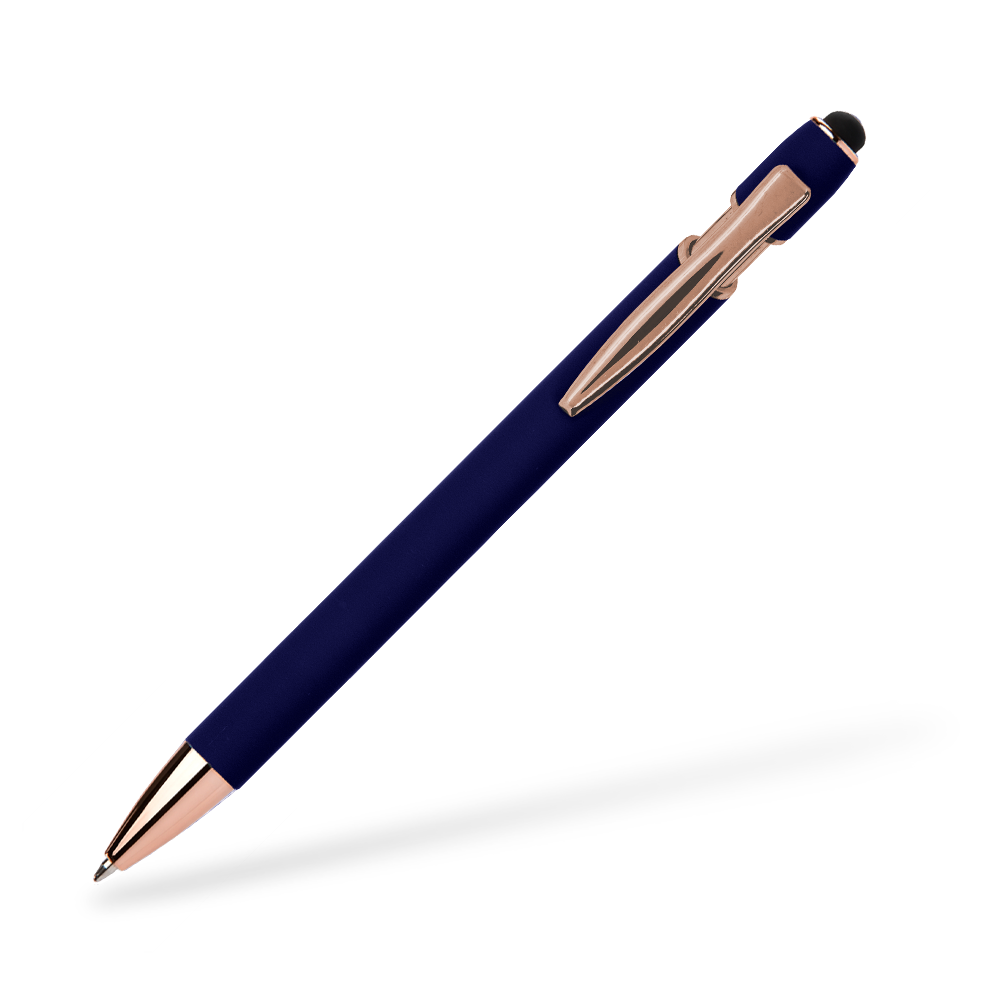 Goldstar Prince MPQ Softtouch Kugelschreiber Clipansicht Navy