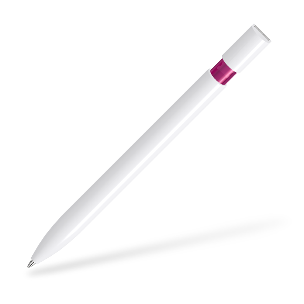 UMA SKY M 0-0125-M Kugelschreiber Frontansicht Weiß-Magenta