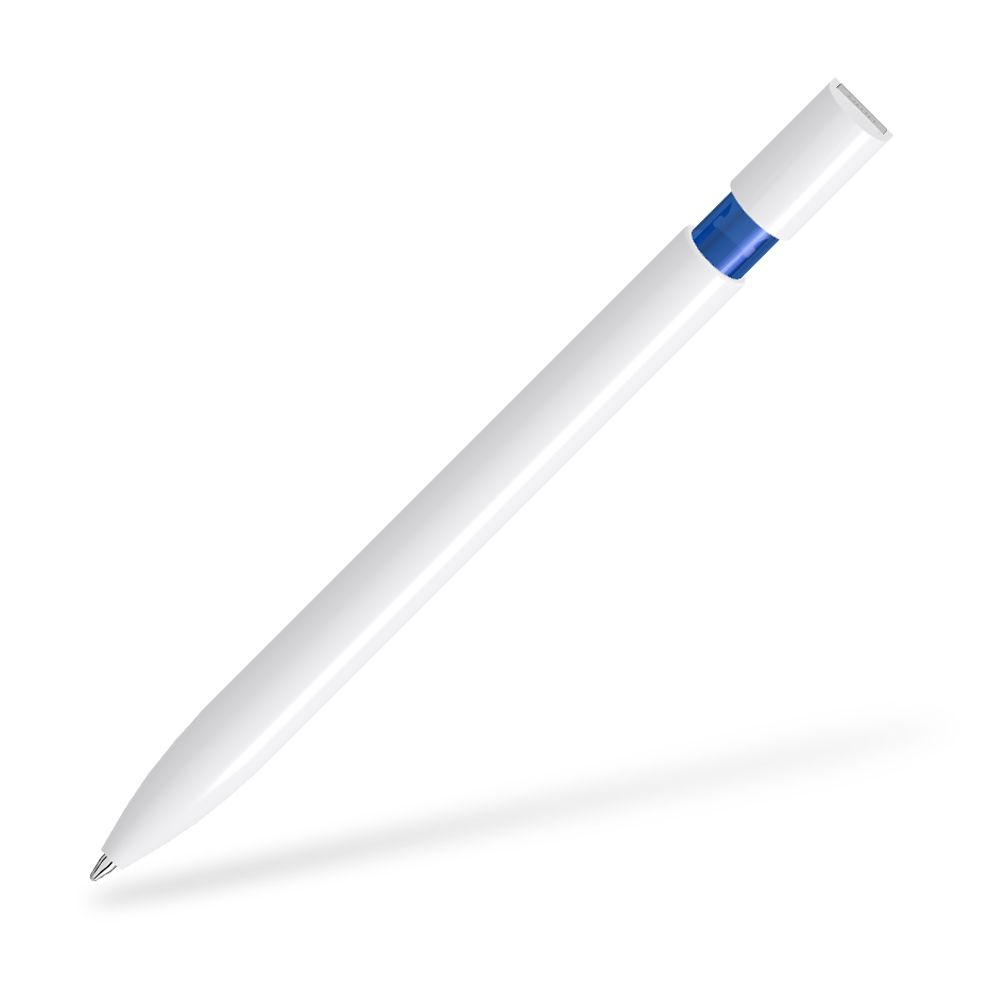 UMA SKY M 0-0125-M Kugelschreiber Frontansicht Weiß-Dunkelblau