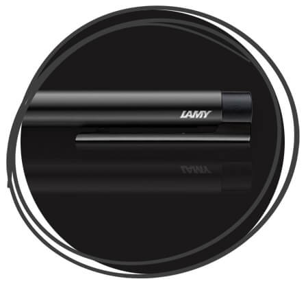 LAMY logo 208 black Kugelschreiber Clip Druckknopf