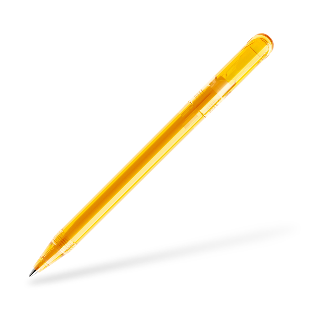DS3 Transparent Kugelschreiber Seitenansicht Transparent T01DS3 Transparent Kugelschreiber Frontansicht Gelb T06