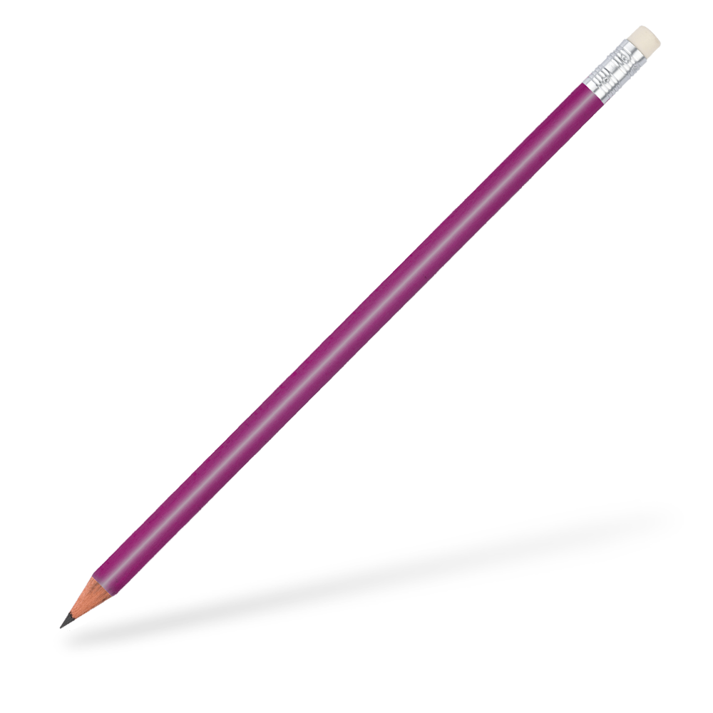 CSW Bleistifte runder Bleistift mit Radiergummi glänzend Hellviolett
