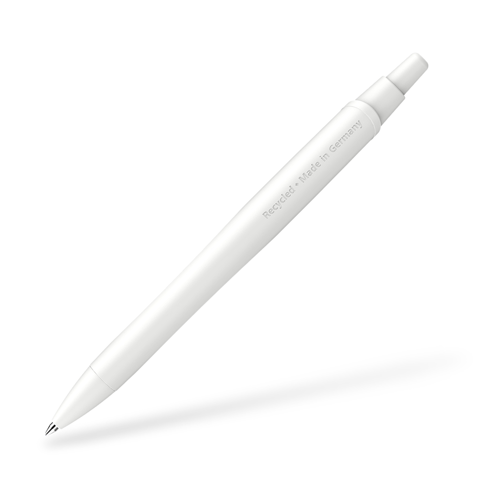 Schneider Reco Recycling Kugelschreiber Frontansicht Weiss-Weiss