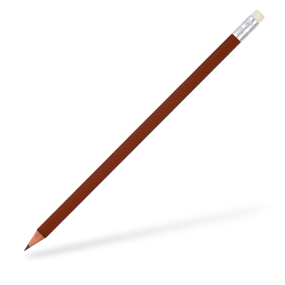CSW Bleistifte runder Bleistift mit Radiergummi matt Braun