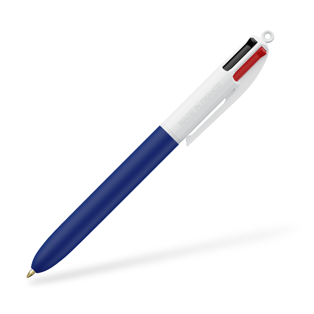 BIC 4 Colours Softtouch Kugelschreiber 270 Grad vom Clip Blau