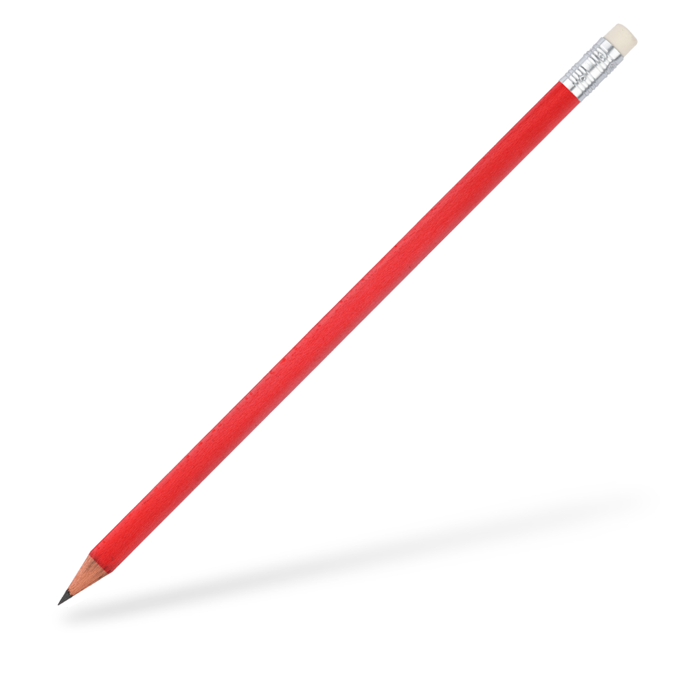 CSW Bleistifte runder Bleistift mit Radiergummi matt Rot