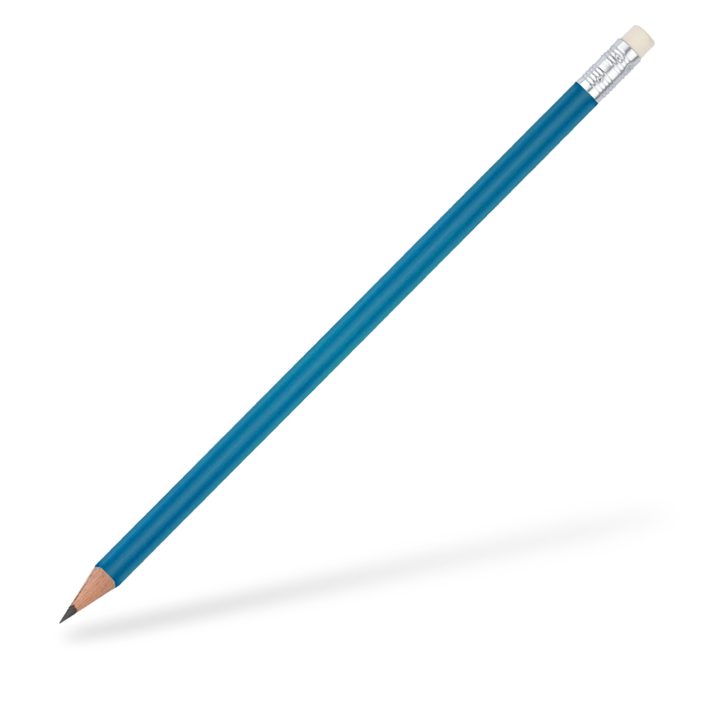 CSW Bleistifte 6-eckiger Bleistift mit Radiergummi glänzend Dunkelblau