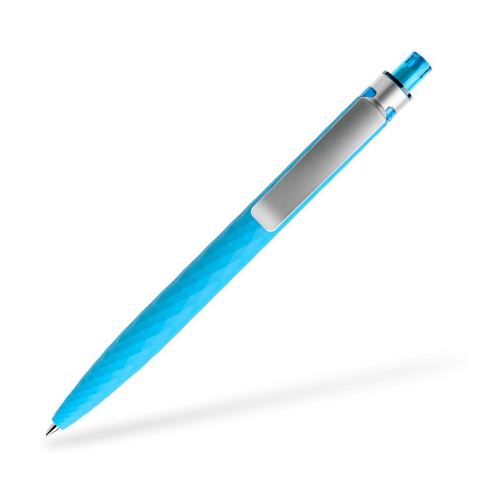 prodir QS01 Softtouch Kugelschreiber Metallclip Clipansicht Cyan R58