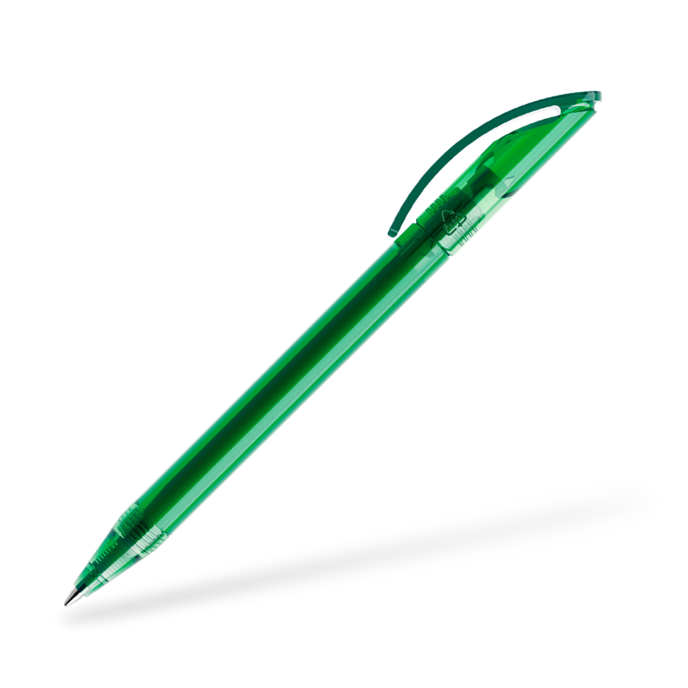 DS3 Transparent Kugelschreiber Seitenansicht Dunkelgrün T42